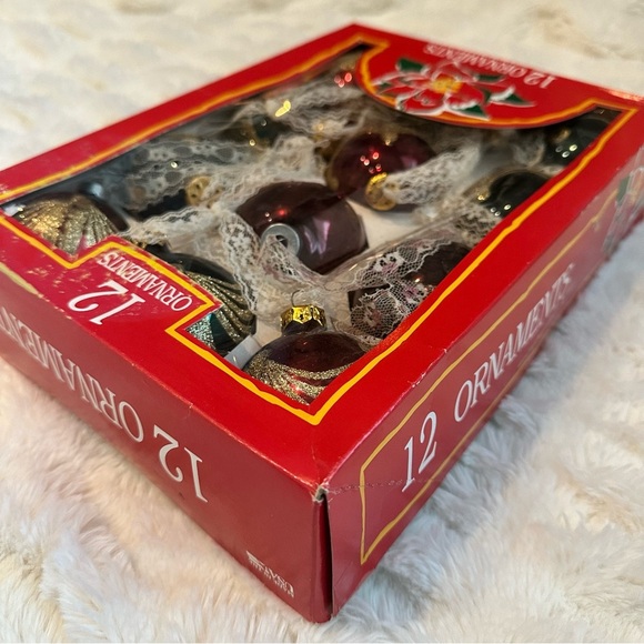 Vintage Rauch Red Glass Ball Christmas Ornaments Box Of 18 - Picture 14 of 15